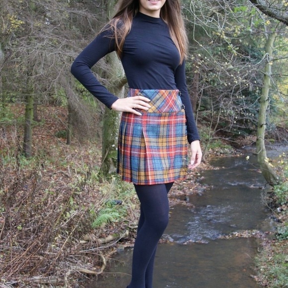 COPY - AUTHENTIC 100% pure Scottish wool kilt skirt for women, colorful tartan … - Picture 2 of 2